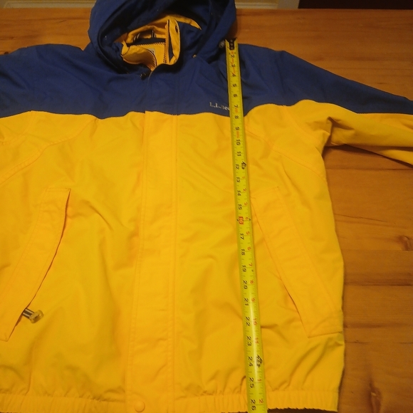 L.L. Bean Blue and Yellow Raincoat with Two-Tone Design - Picture 7 of 8